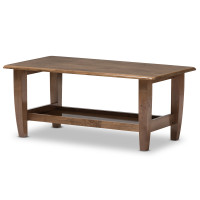 Baxton Studio SW3656-Walnut-M17-CT Pierce Modern Coffee Table